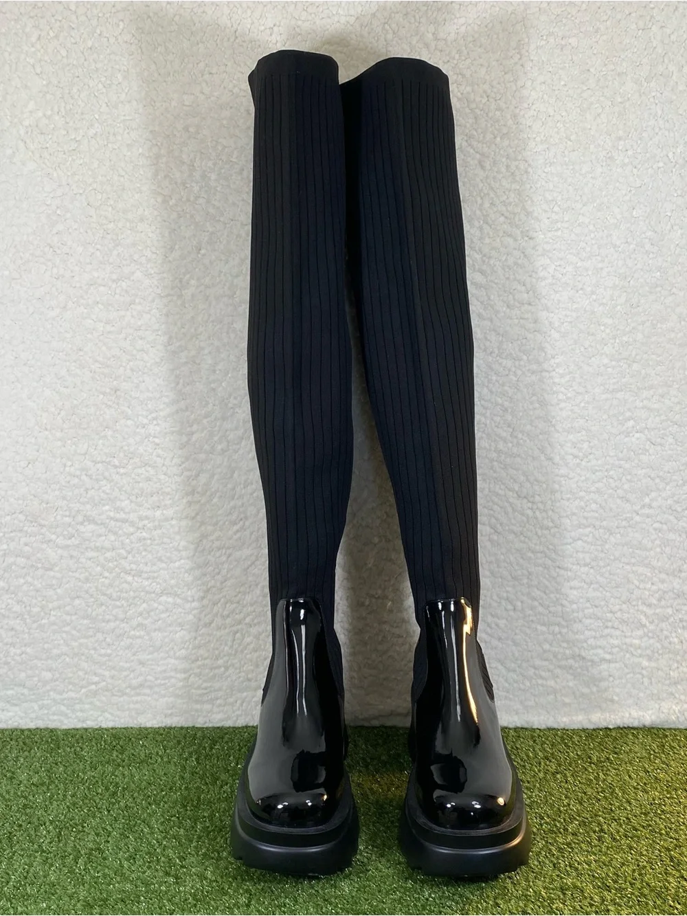 Margot Over The Knee Thigh High Stretch Rib-Knit Boots Women 11 BF540 Pull-On